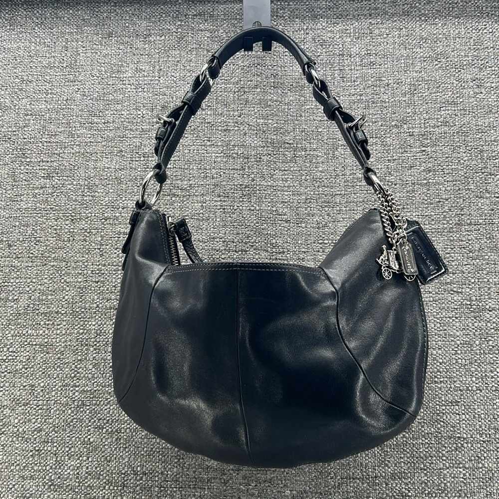 Coach Black Leather Hobo Shoulder Bag